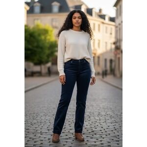 Lauren Jeans Co Ralph Lauren Navy Corduroy Pants Women's Size‎ 14 Straight Leg